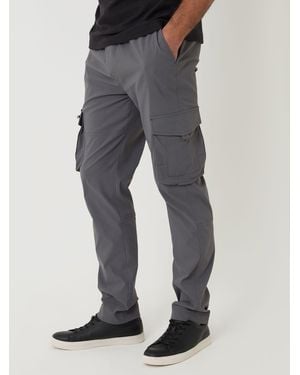 Threadbare Slim Fit Stretch Cargo Trousers - Grey