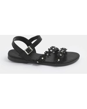 Yours Curve Yours Curve Extra Wide Fit Ditsy Floral Sandals - White