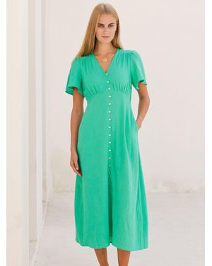 Aspiga Tessa Cotton Cheesecloth Dress - Green