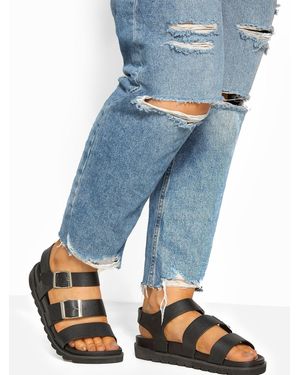 Yours Curve Lala Buckle Footbed Sandals4 Eu 38 - Weiß