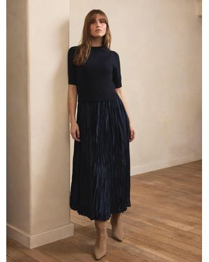 Mint Velvet Knit Sleeveless Midi Dress - Blue