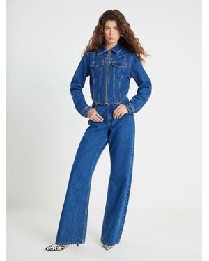 River Island Long Sleeve Corset Denim Jacket - Blue