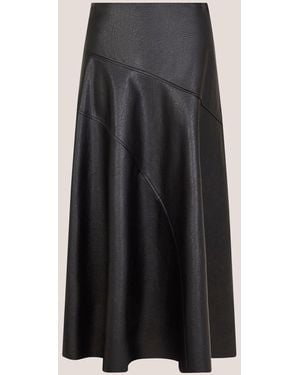 Monsoon Marnie Faux Leather Midi Skirt - Black