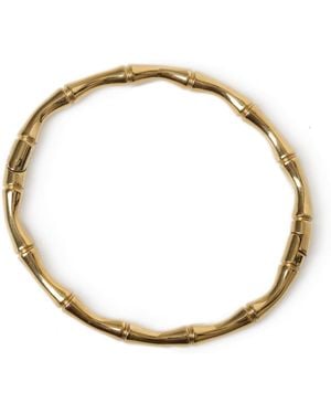 Aela Stainless Steel Bamboo Bangle - Metallic