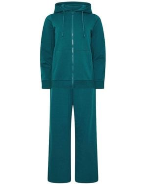 M Com Sweat Top & Wide Leg Sweatpants Set - Green