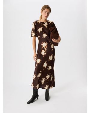 Whistles Shadow Floral Midi Dress - White