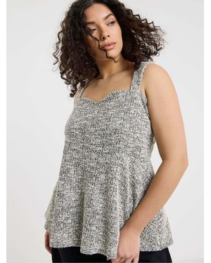 Simply Be Boucle Sleeveless Top - Gray