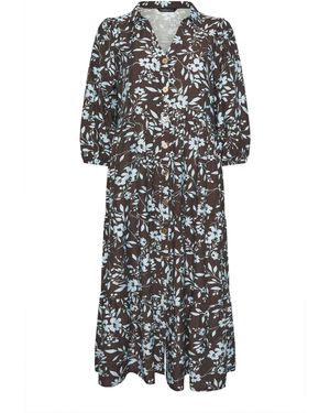 Evans Airflow Boho Button Dress - Gray