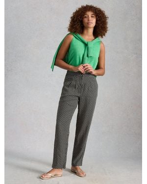 White Stuff Rowena 100% Linen Trousers - Green