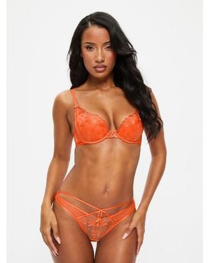 Ann Summers Ann Summers Tangerine Dream Floral Embroidery Brazilian Knickers - Orange