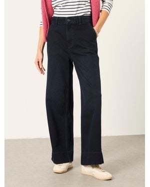 FatFace Hove Denim Wide Leg Crop Jeans - Black