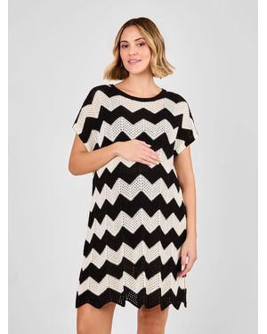 Jojo Maman Bébé Maternity Knitted Beach Cover-Up Dress - White