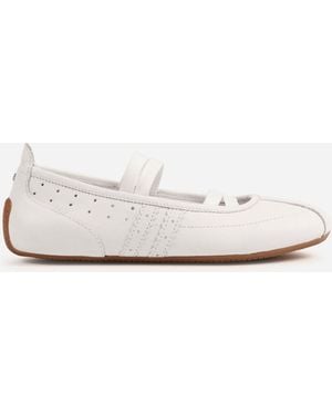 Bronx Zendaya Leather Strap Ballerina Shoes - White