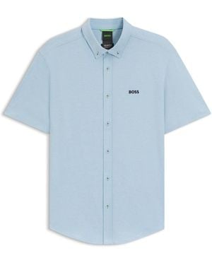 BOSS Regular Fit Motion Short Sleeve Shirt - Blue