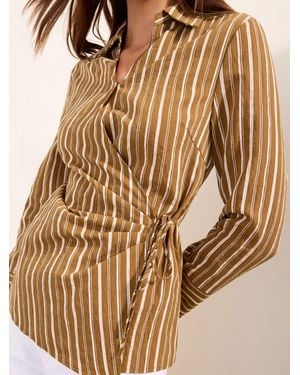 Friends Like These Long Sleeve Tie Side Shirt - Natural