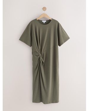 Next Jersey Twist T-Shirt Summer Dress - Green