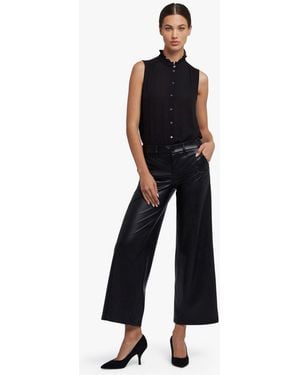 NYDJ Faux Leather Wide Leg Trousers - Blue