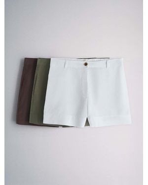 The Set 3 Pack Lightweight Shorts With Linen - Blue