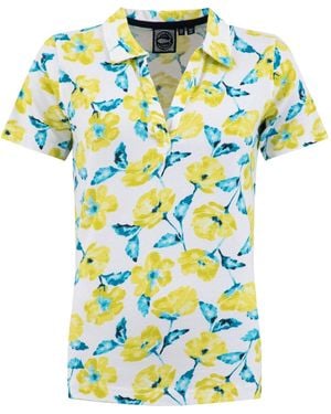 Weird Fish Rhenena Printed Jersey Polo Shirt - Blue