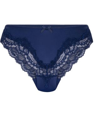 Hunkemöller Lace & Shine Thong - Blue