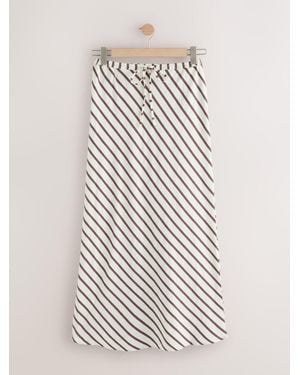 Next Summer Column Skirt With Linen - White