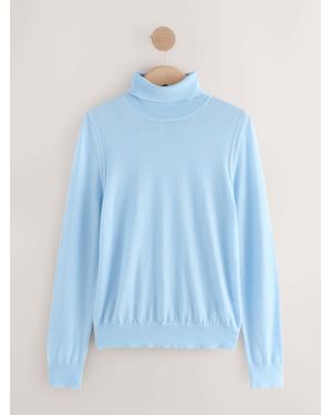 Next Light 100% Merino Wool N. Premium Roll Neck Sweater - Blue