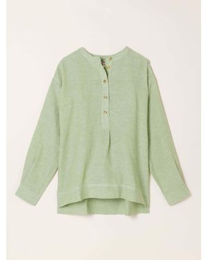 FatFace Fatface Julia Petite Linen Popover - Green