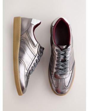 Next Pewter Forever Comfort Lace-Up Trainers - Metallic