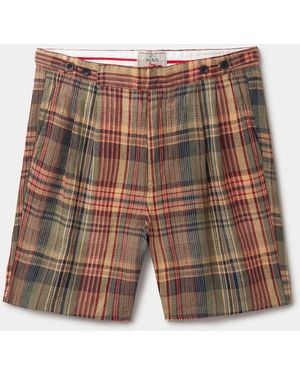 aubi Lind Double Pleat Linen Shorts - White