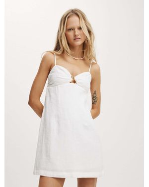 Cotton On Luxe Linen Strappy Dress - White