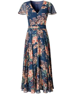 Joe Browns Petite Vintage Inspired Floral Dress - Blue