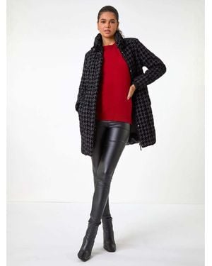 Roman Dogtooth Flock Coat - Red