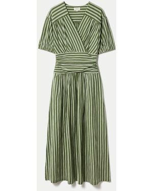 Jigsaw Ss Slub Stripe Jersey Dress - Green