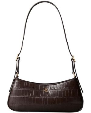 Calvin Klein Monogram Crocodile Shoulder Bag - White