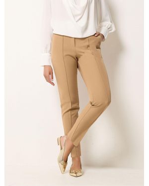 M Com Pintuck Tailored Pants - Natural