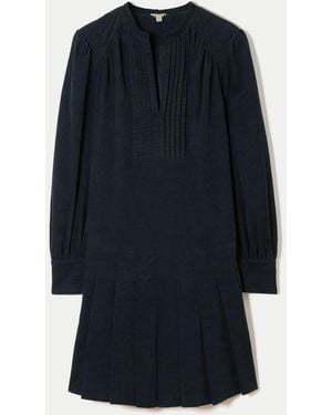 Jigsaw Cord Pleated Mini Dress - Blau