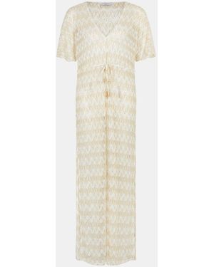Accessorize Crochet Maxi Kaftan Dress - White