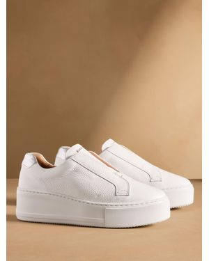 Russell & Bromley Park Up Laceless Flatform Sneakers - White