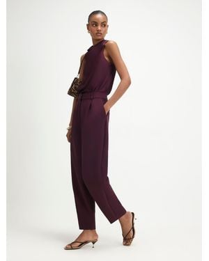 River Island Pleat Detail Barrel Pants - Purple