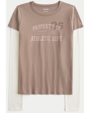 Hollister Twofer T-Shirt - Natural