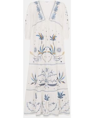 Accessorize Celestial Embroidered Maxi Dress - White
