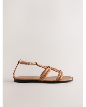 Next Camel Forever Comfort Weave Gladiator Sandals - Natural