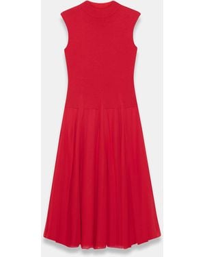 Mint Velvet Sleeveless Knit Midi Dress - Red