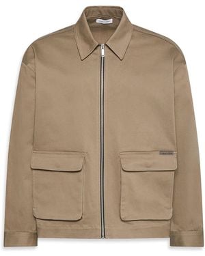 Calvin Klein Cotton Stretch Utility Relaxed Jacket - Natural