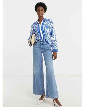 JD Williams Placement Print Shirt - Blue