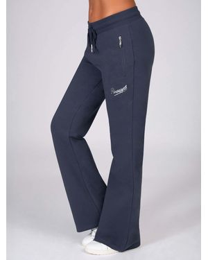 Pineapple Zip Pocket Flare Pants - Blue