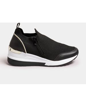 Yours Curve Meic Trim Plateau-Sneaker - Schwarz