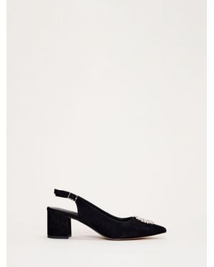 Phase Eight Sparkle Block Heels - White