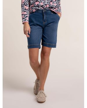 Brakeburn Wide Leg Denim Shorts - Blue