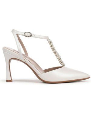 Naturalizer Astrid-Pearl Wide Fit Ankle Strap Shoes - White